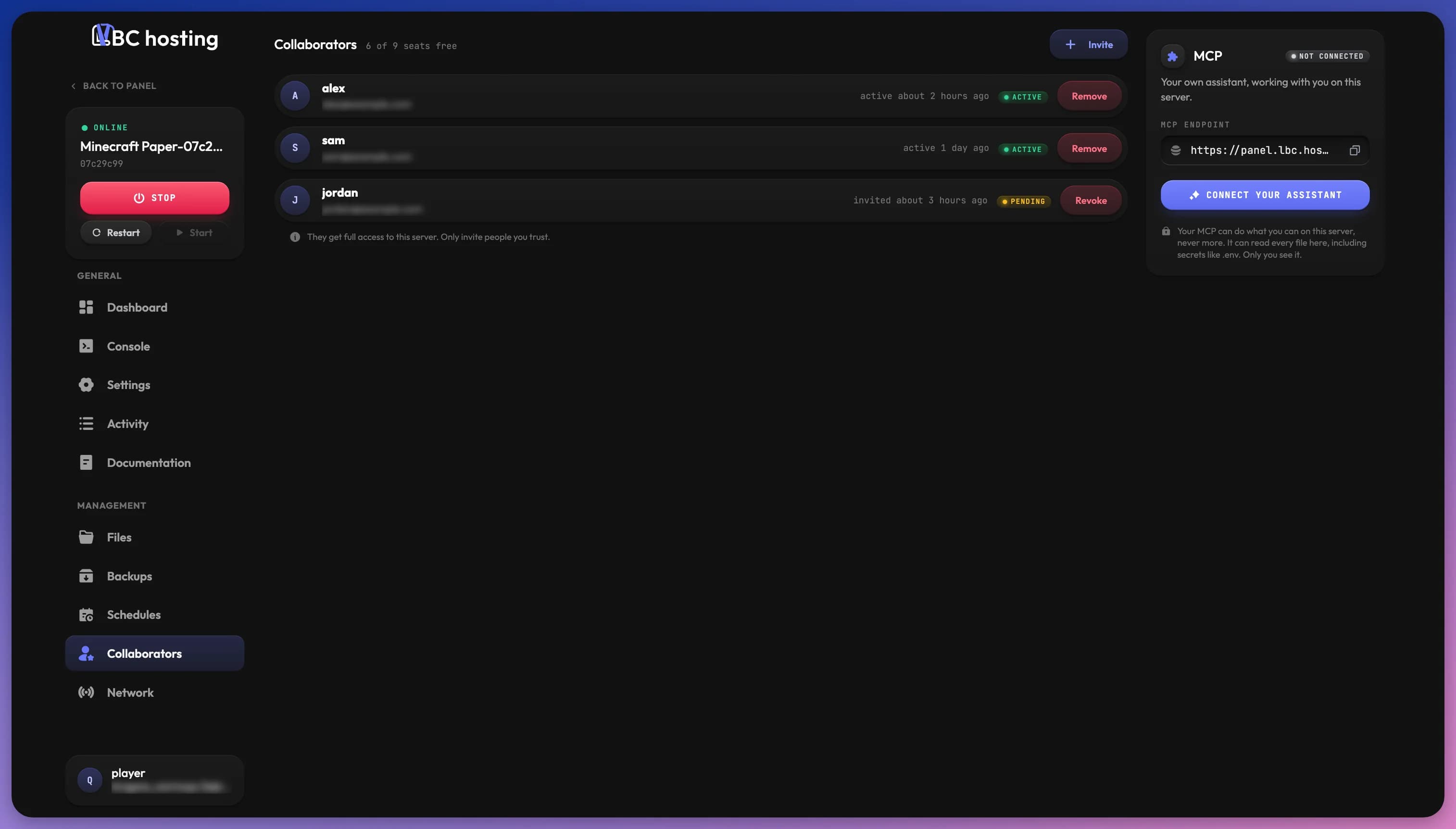 Collaborateurs du serveur